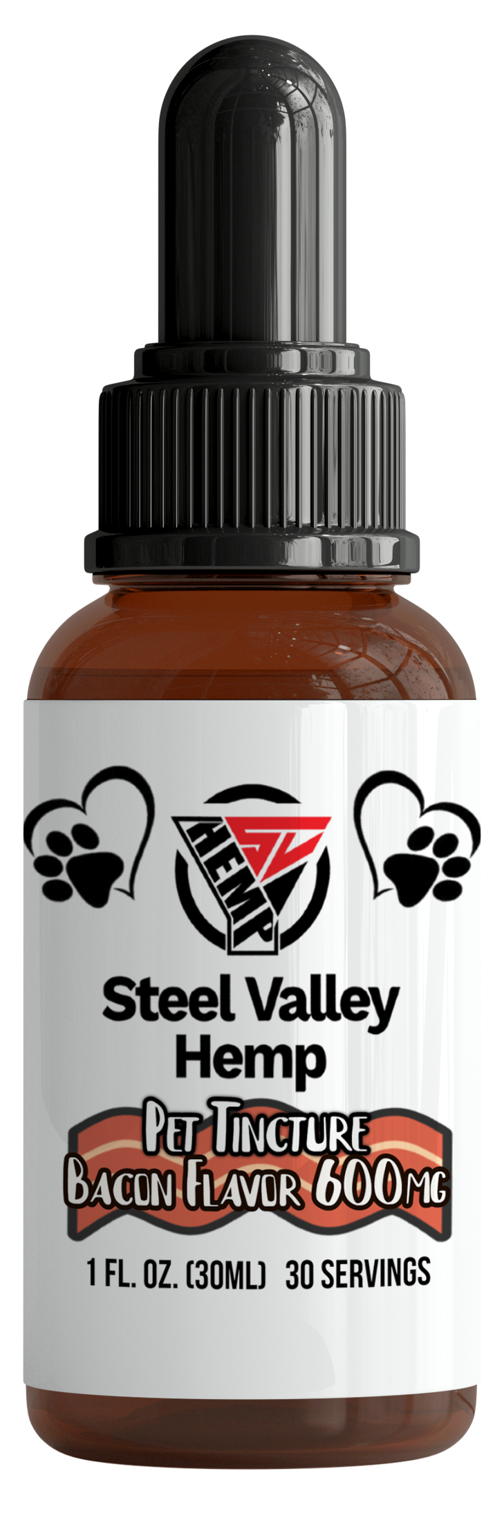 Steel Valley Hemp Full Spectrum Tincture Oil Pets 600 Bacon Flavor
