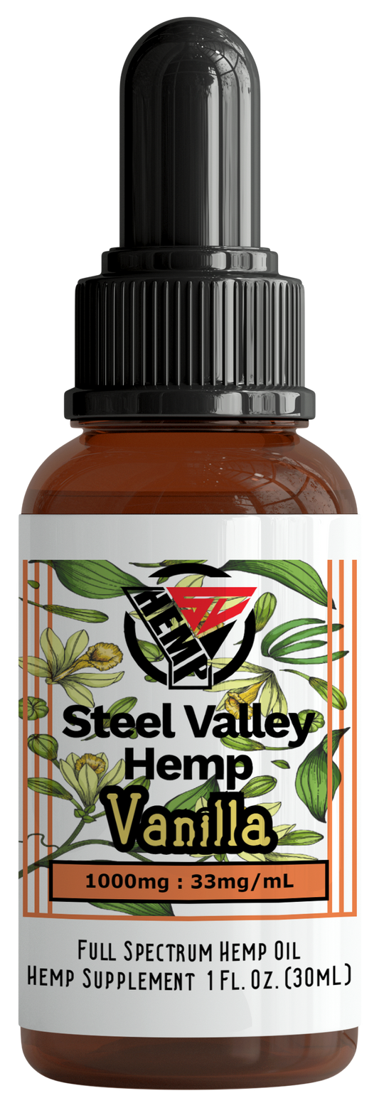 Steel Valley Hemp Full Spectrum Tincture Oil Vanilla 1000mg