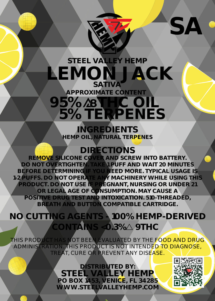 SVH Vape Delta 8 THC Cartridge Sativa Lemon Jack