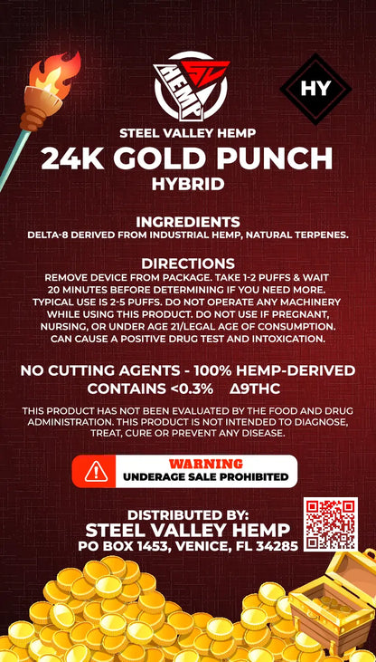 SVH Vape Delta 8 THC Disposable Hybrid 24K Gold Punch