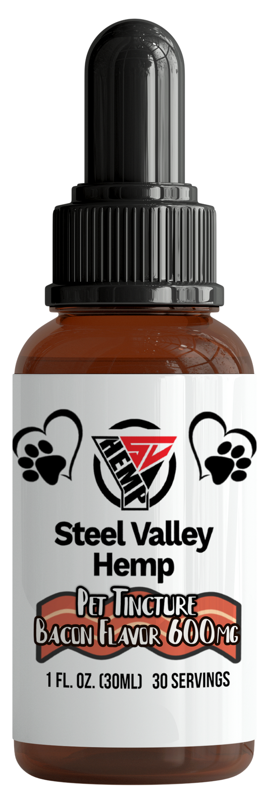Steel Valley Hemp Full Spectrum Tincture Oil Pets 600 Bacon Flavor