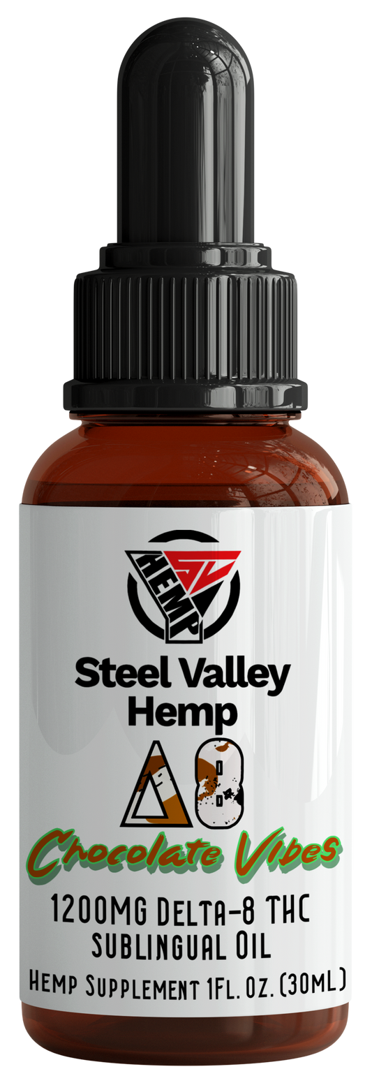 Steel Valley Hemp Delta 8 Full Spectrum Tincture Oil Chocolate 1200mg